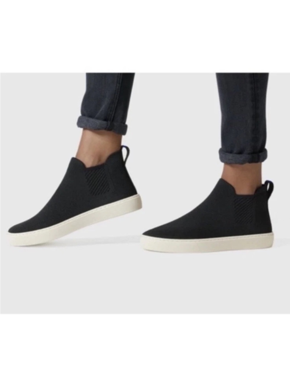 Rothy's Chelsea Slip-On Sneaker Boot in Black
